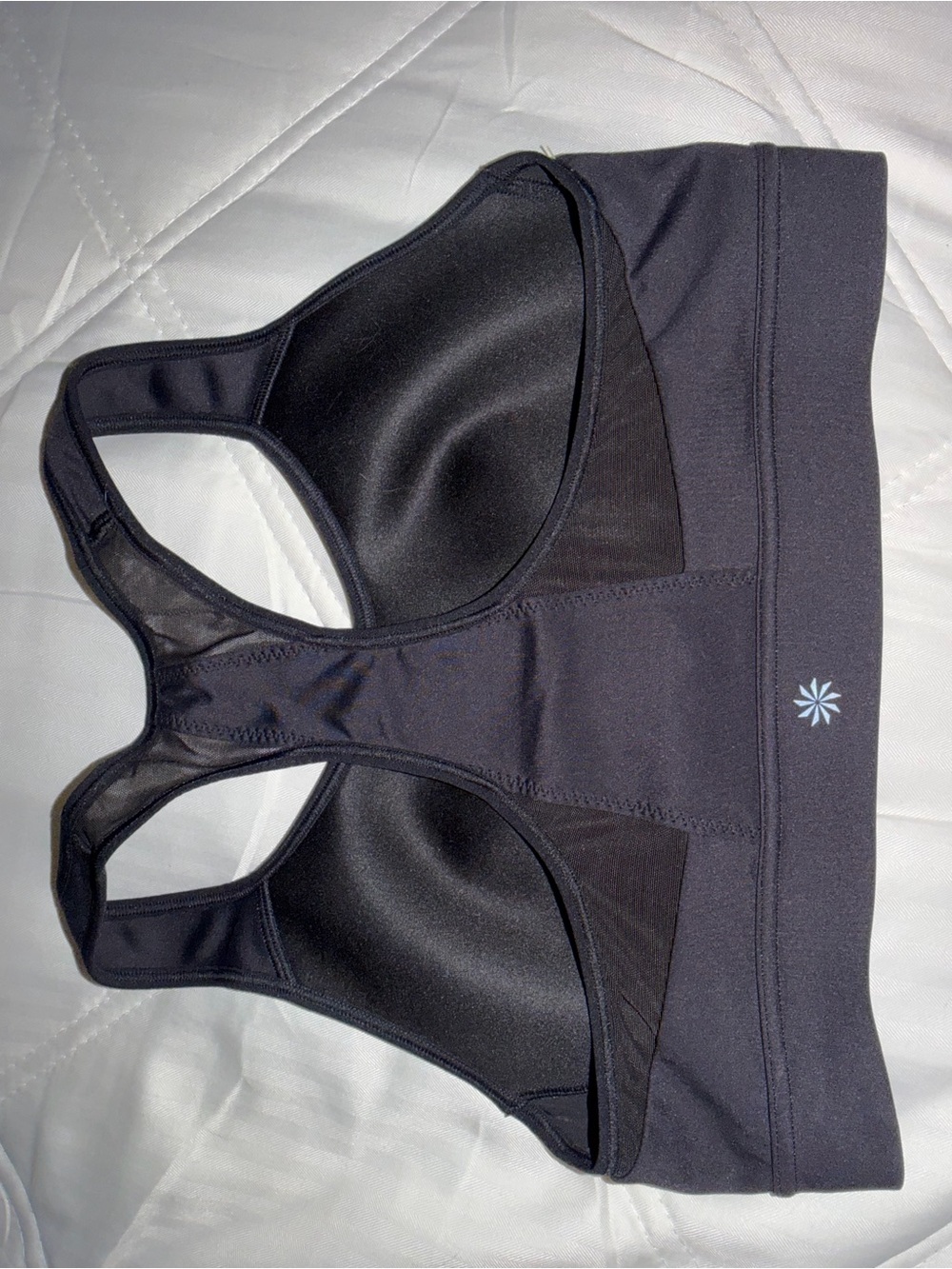 Athleta Black Racerback Sports Bra 36B/C Medium Support - Picture 4 of 6
